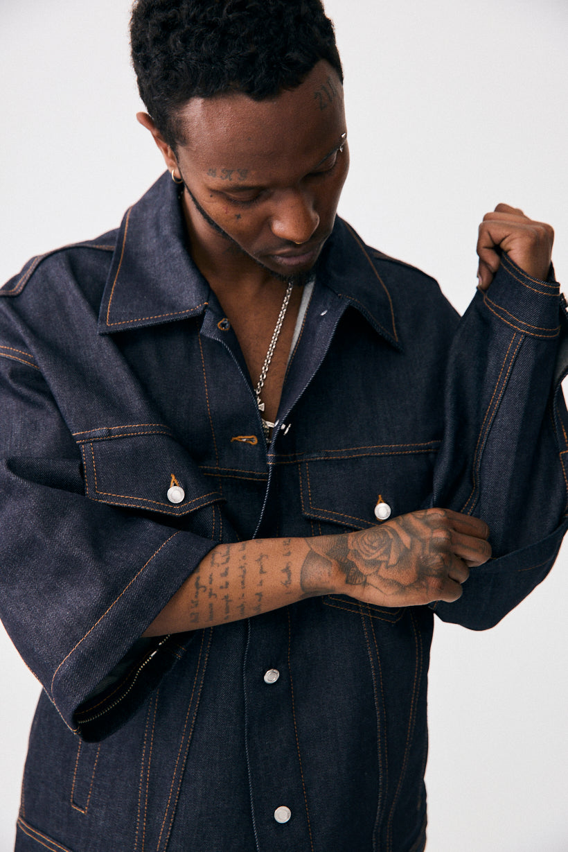 DETACH JACKET in RAW INDIGO