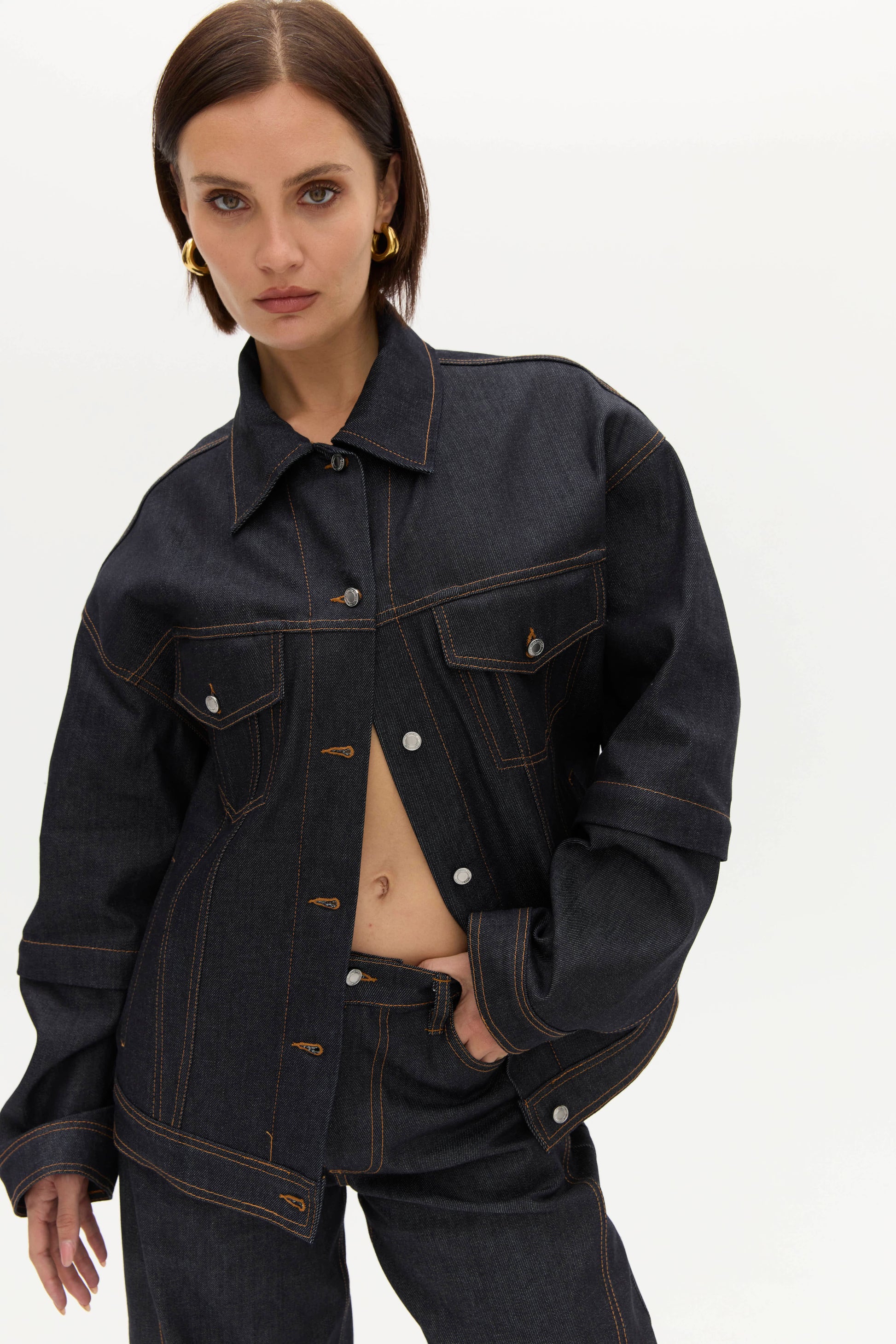 DETACH JACKET in RAW INDIGO