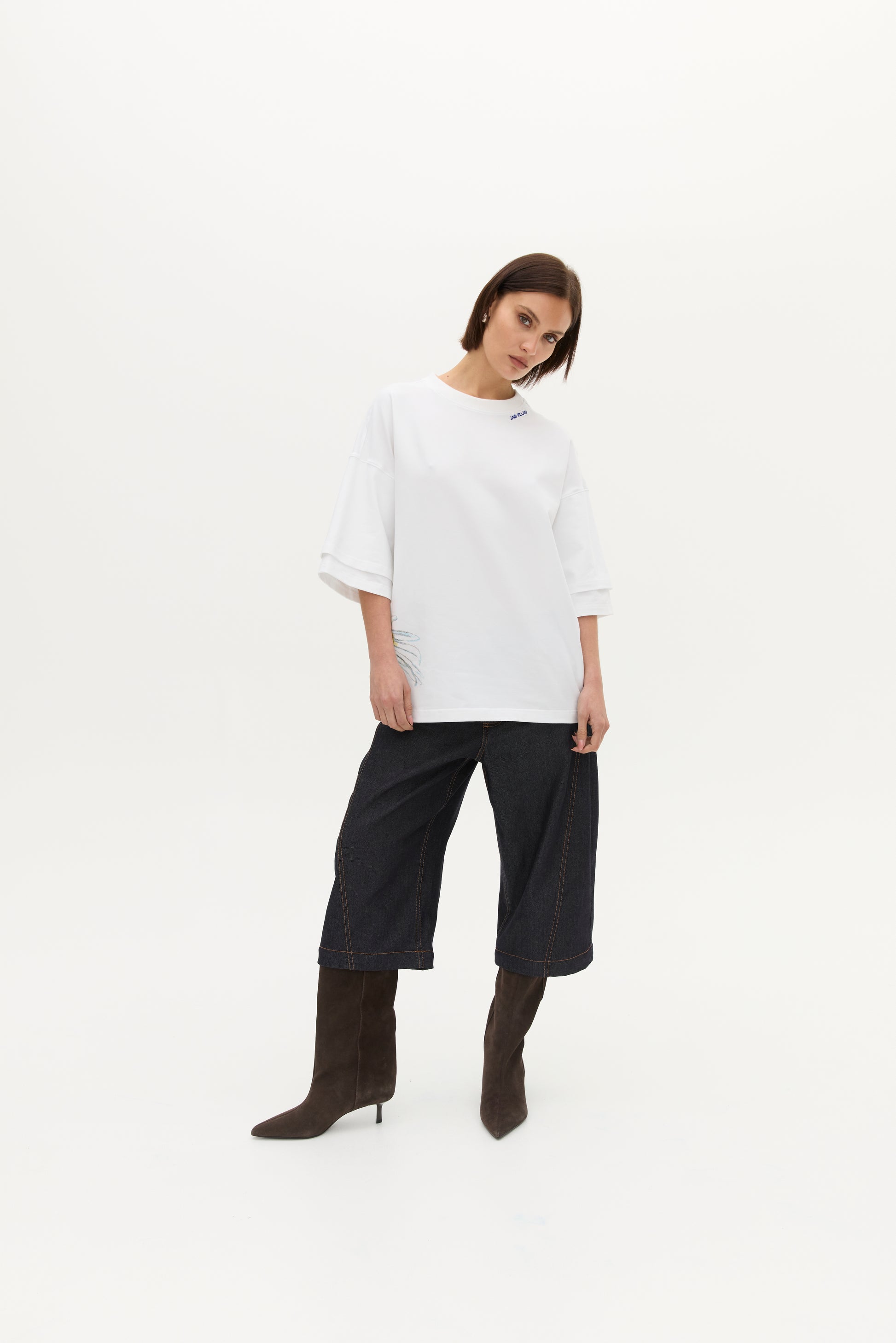 DBL SLEEVE TEE in WATERCOLOUR