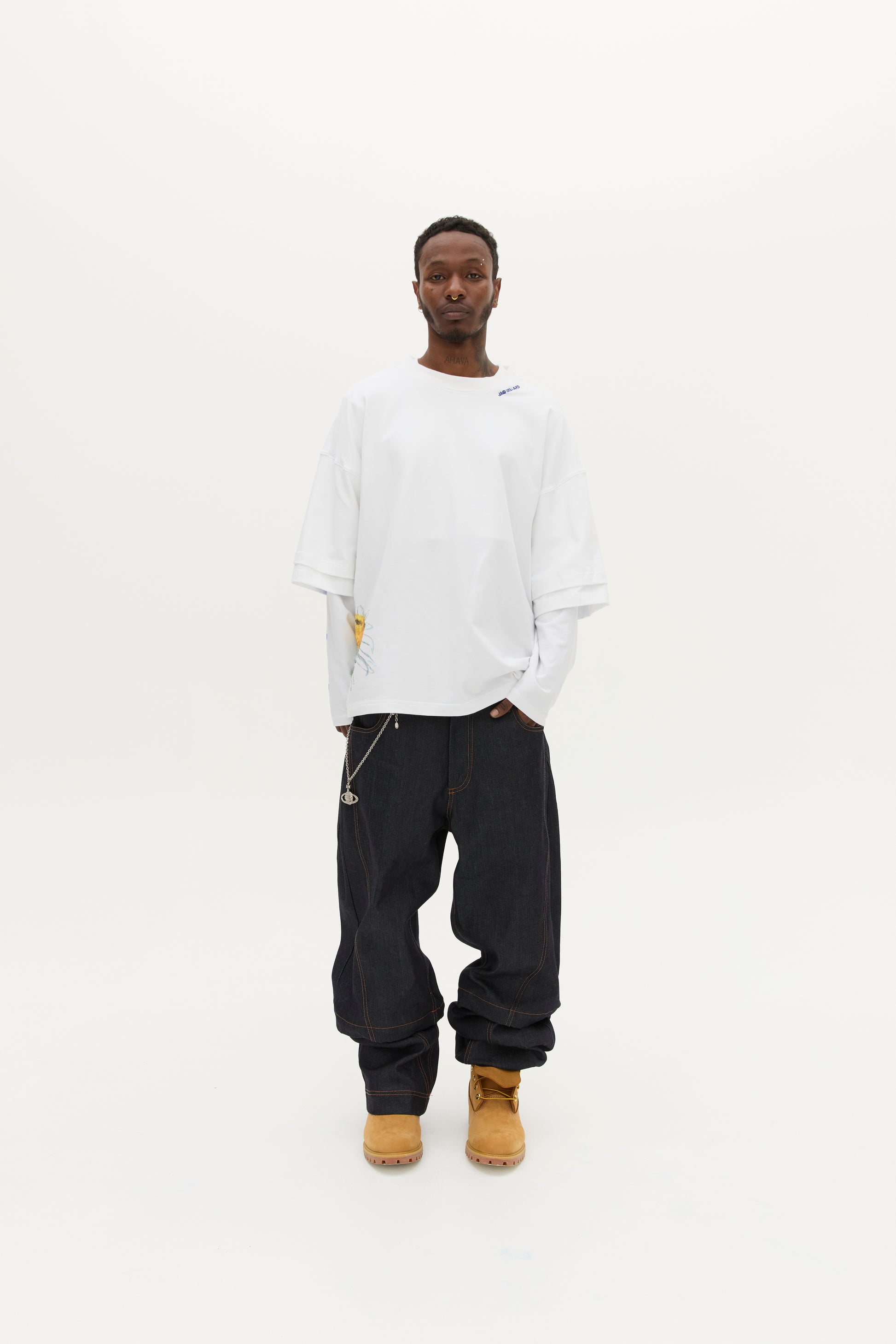 DBL SLEEVE TEE in WATERCOLOUR