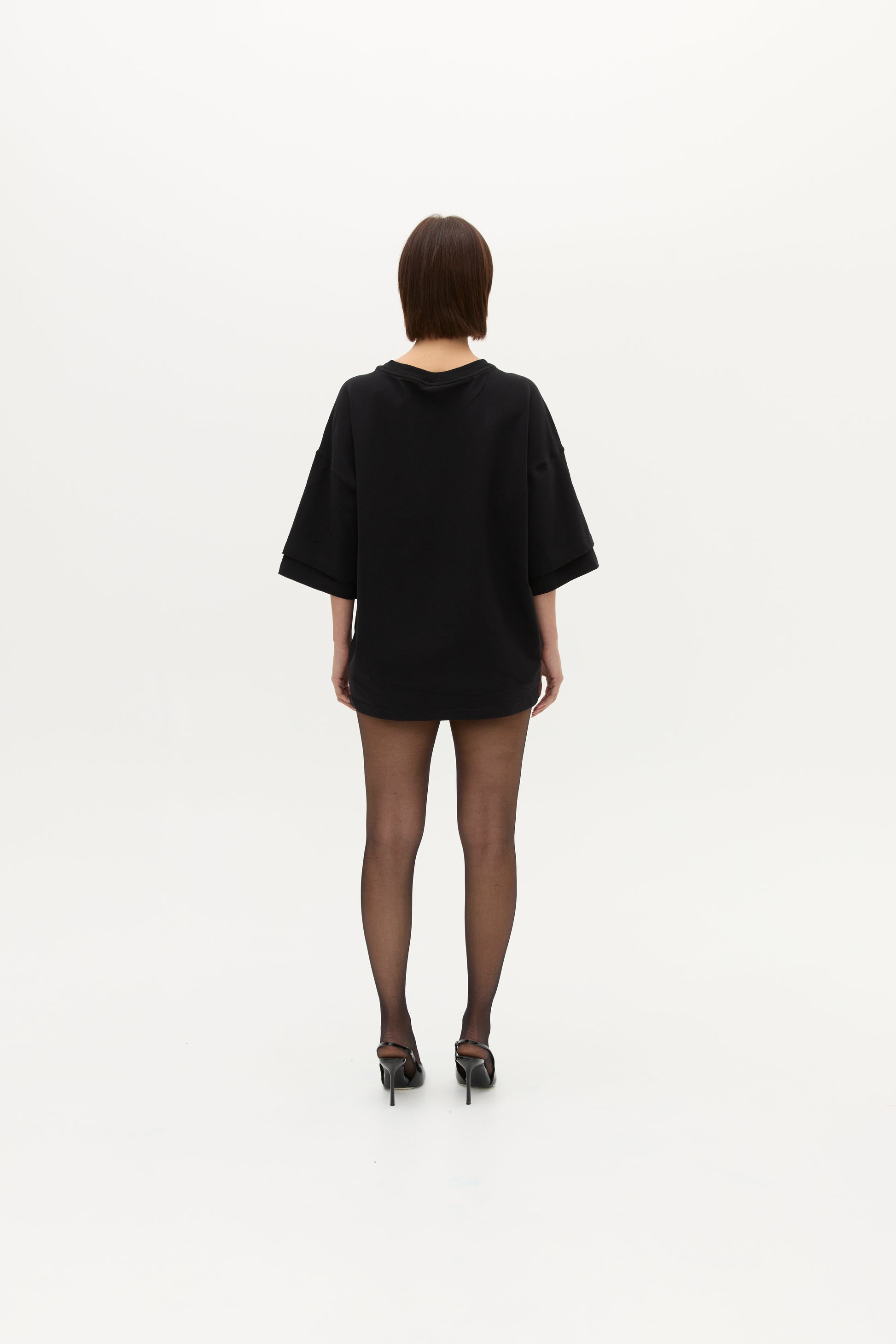 DBL SLEEVE TEE in BLACK