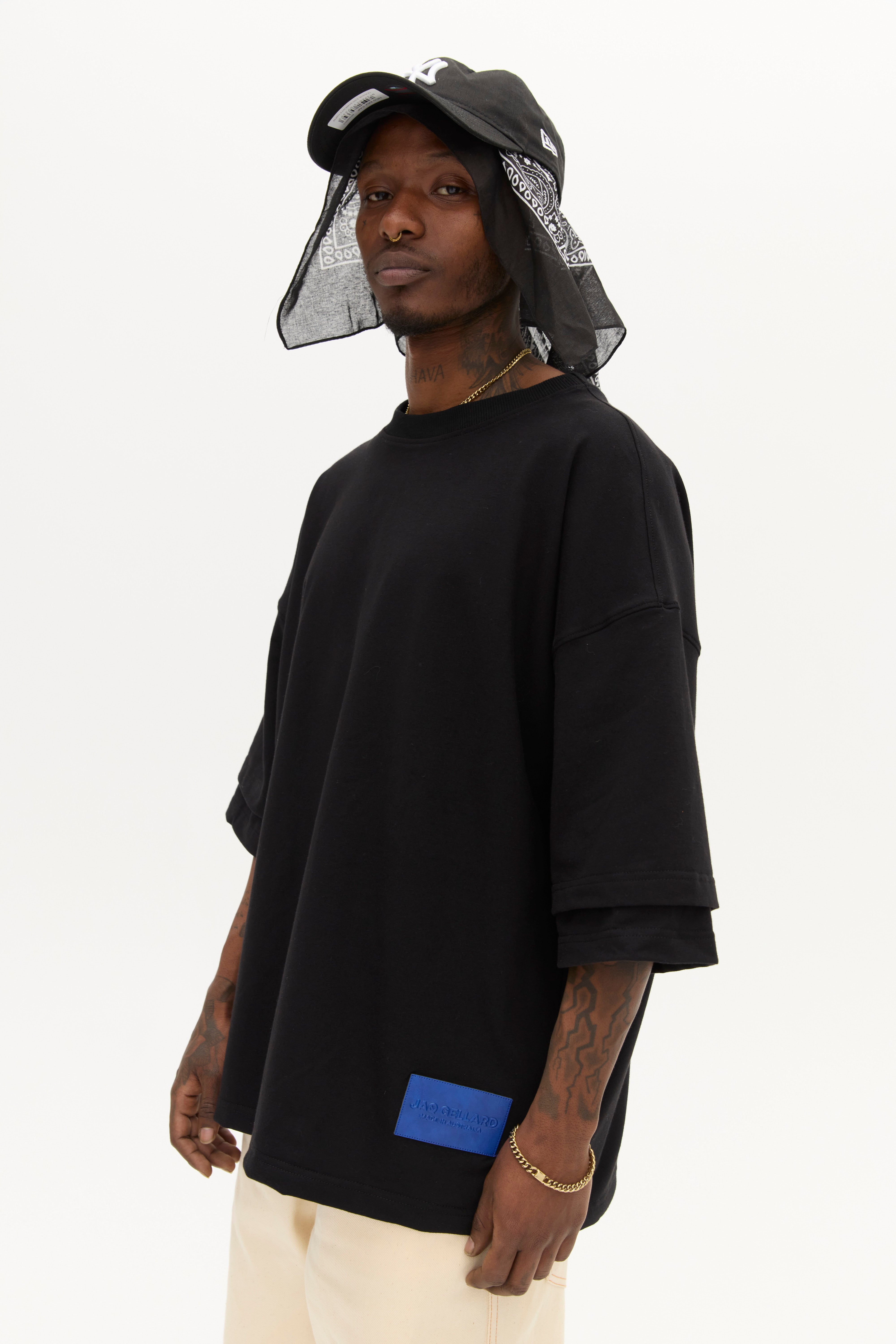 DBL SLEEVE TEE in BLACK – JAQ GELLARD