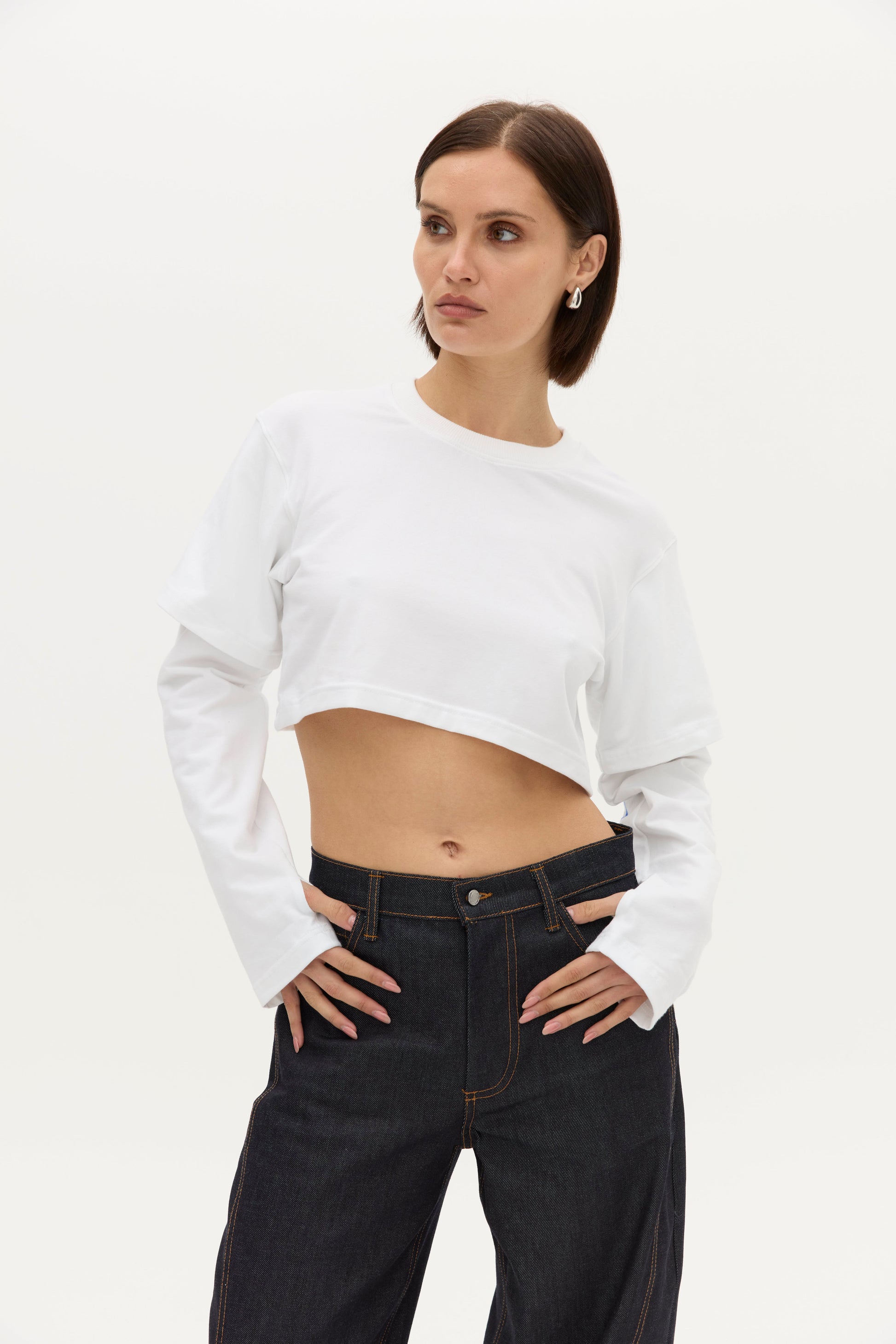 BACKTALK CROPPED L/S TOP