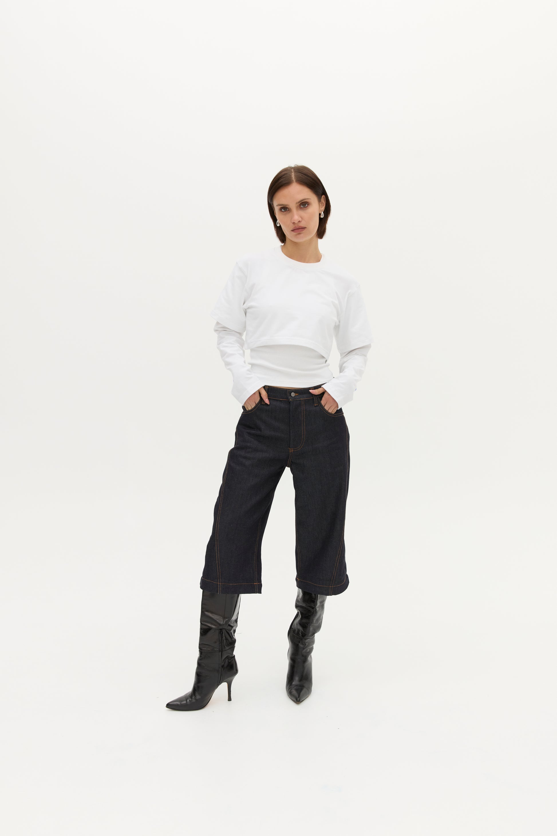 BACKTALK CROPPED L/S TOP